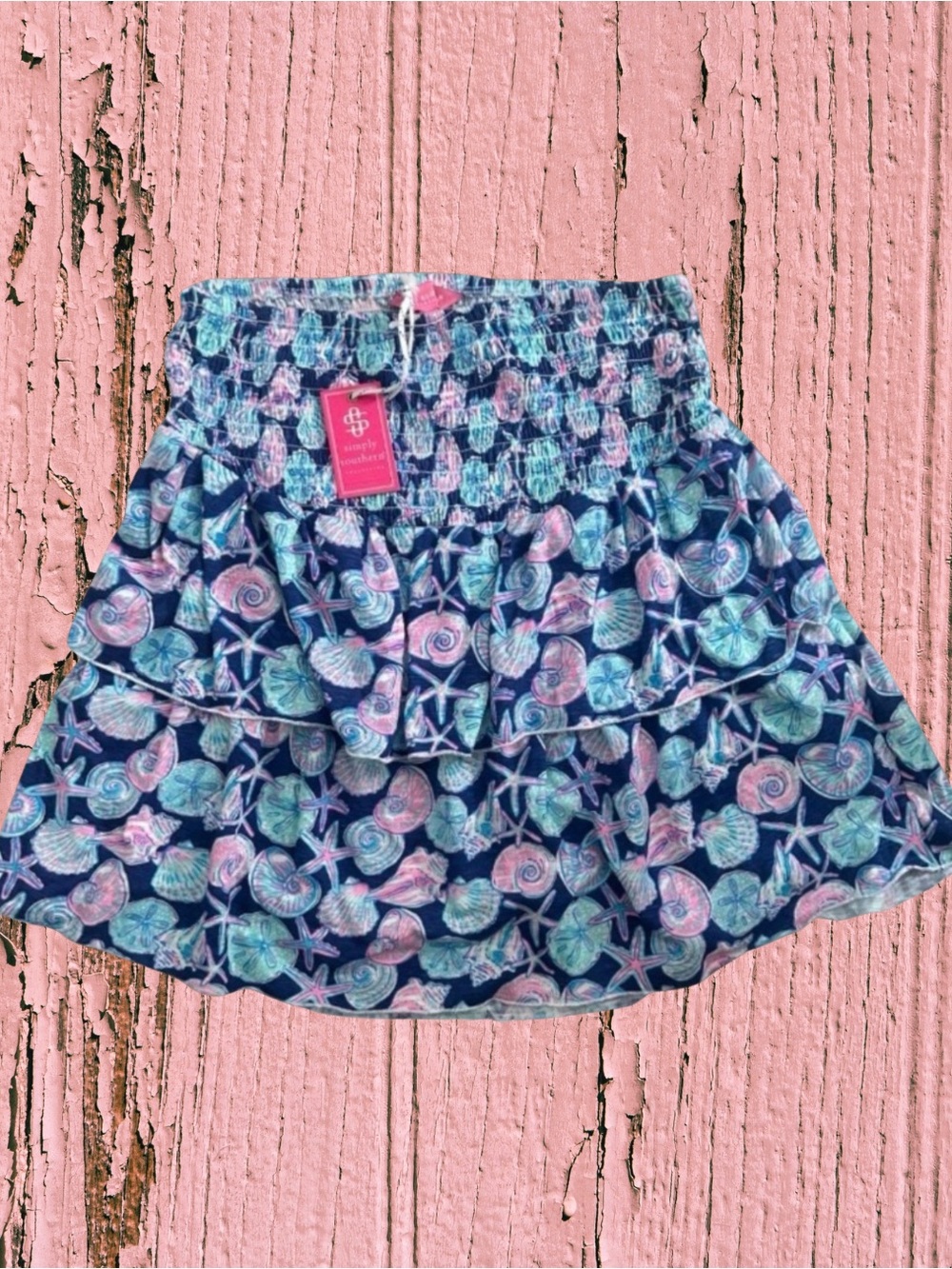 NWT Simply Southern Shell-Bee Skirt Sz XS